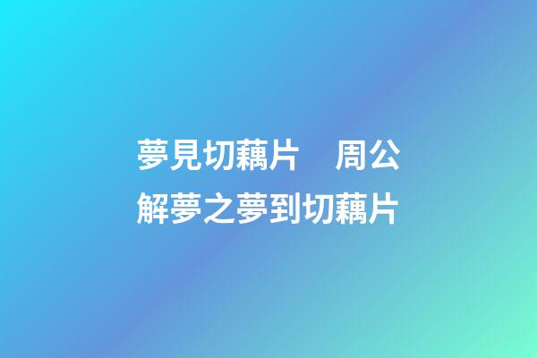 夢見切藕片　周公解夢之夢到切藕片